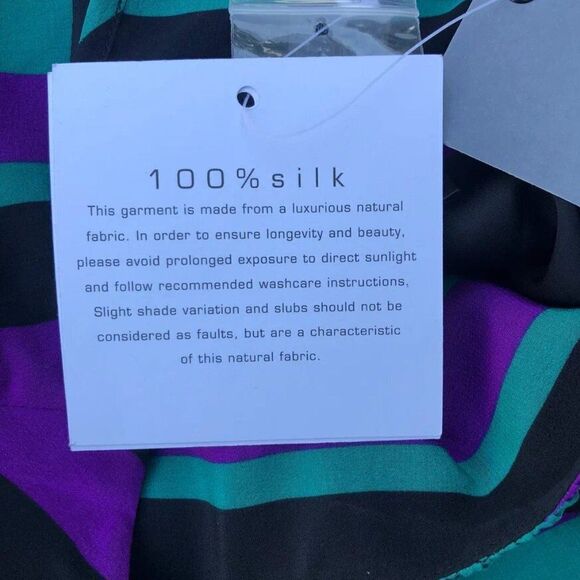 NWT Tegan 100% Silk Striped Dress Size 8 - Picture 10 of 10